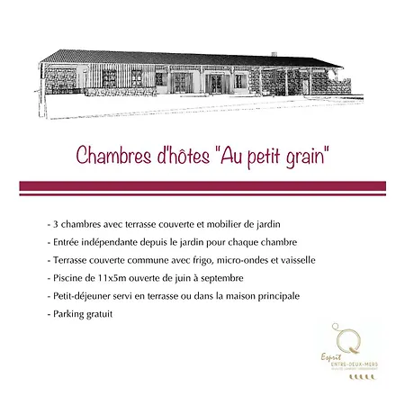 לינה וארוחת בוקר Au Petit Grain 3*